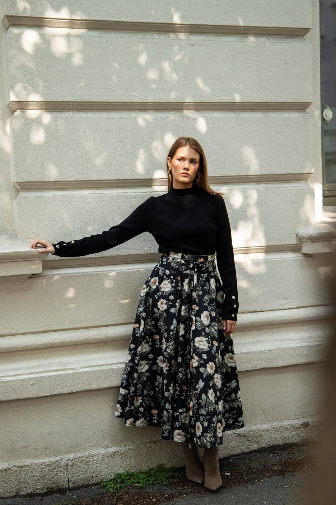 Astrid Skirt Antique Black Poplin | Skjørt | Smuk - Dameklær på nett