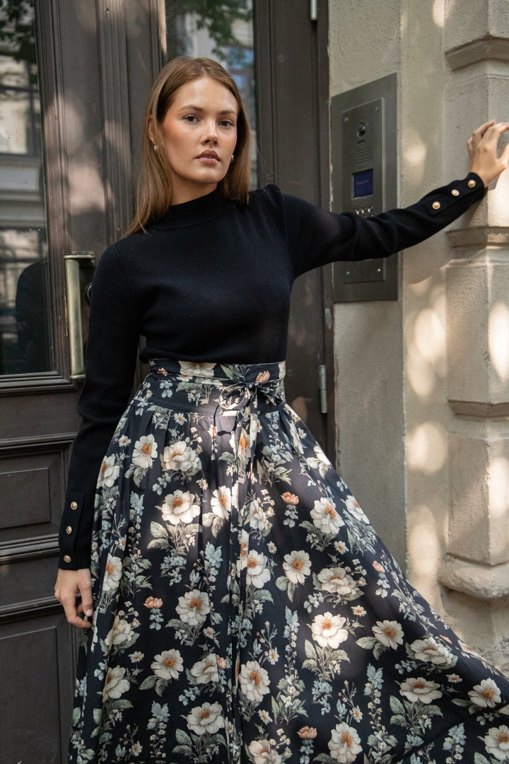 Astrid Skirt Antique Black Poplin | Skjørt | Smuk - Dameklær på nett