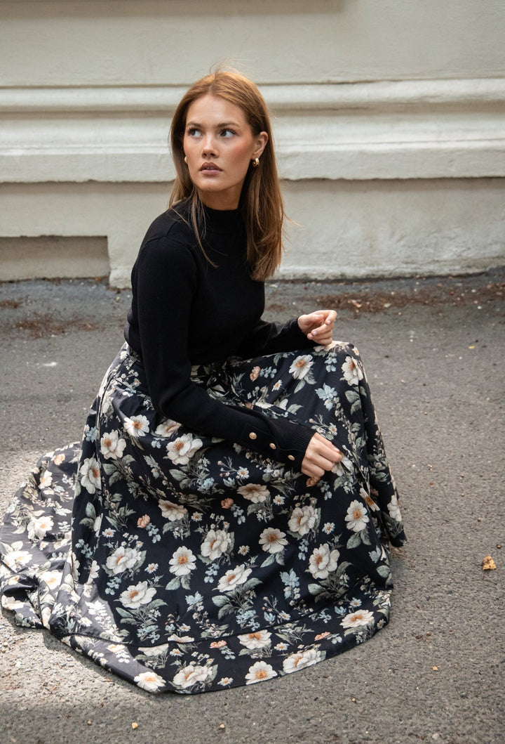 Astrid Skirt Antique Black Poplin | Skjørt | Smuk - Dameklær på nett