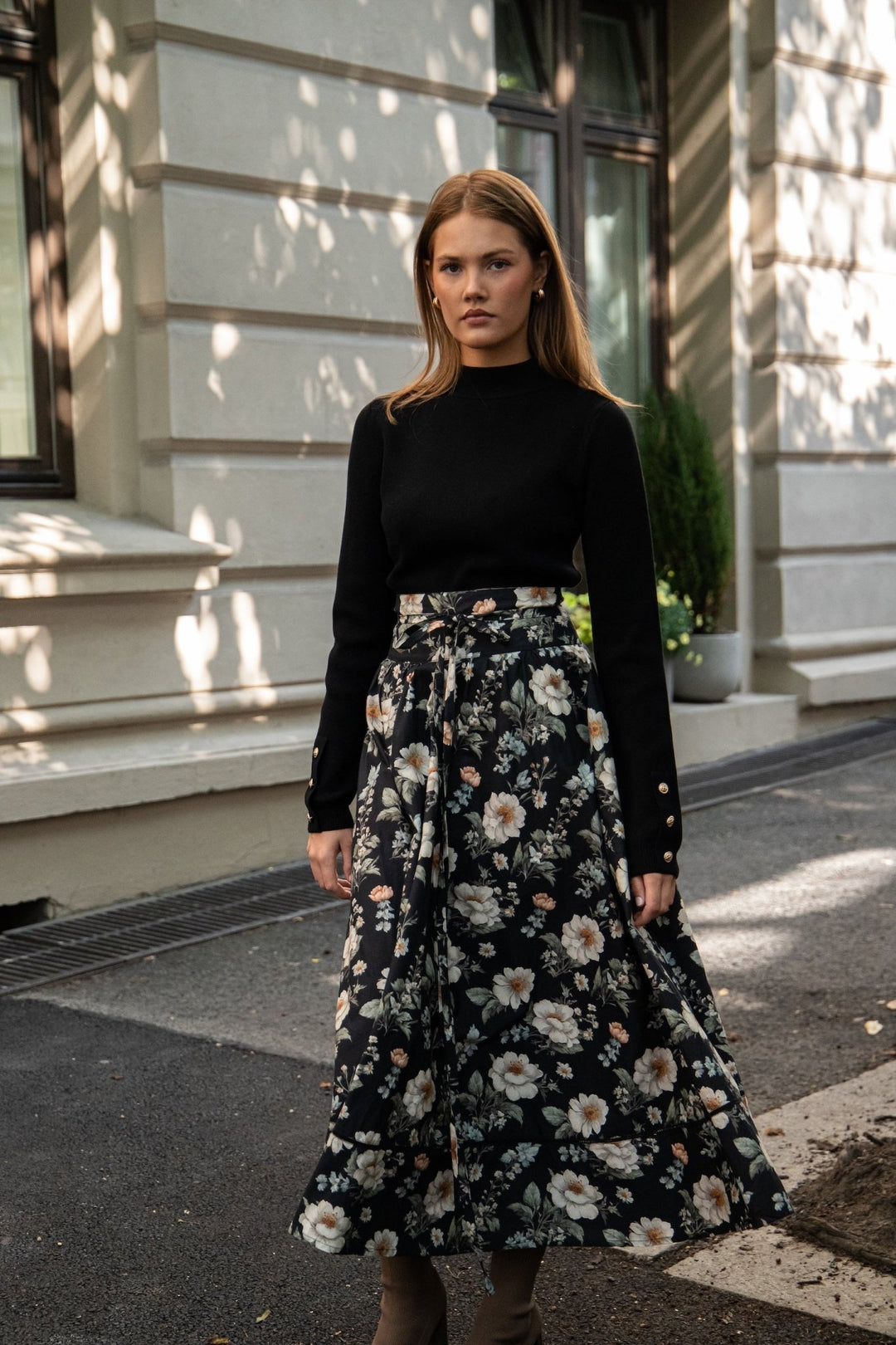 Astrid Skirt Antique Black Poplin | Skjørt | Smuk - Dameklær på nett