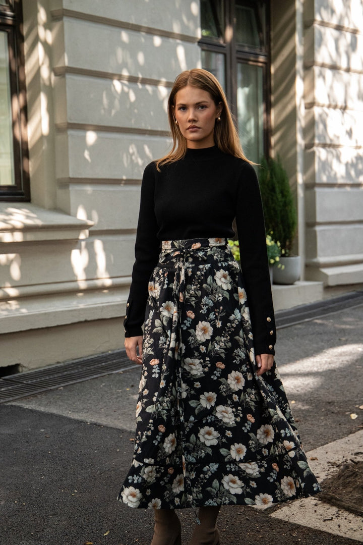 Astrid Skirt Antique Black Poplin | Skjørt | Smuk - Dameklær på nett