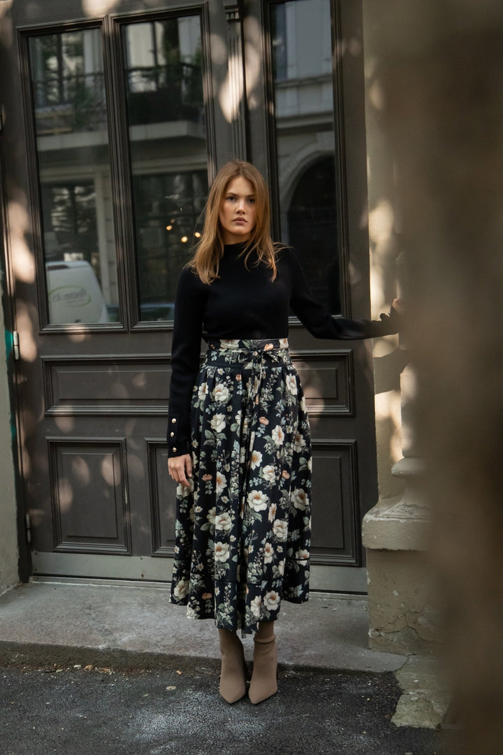 Astrid Skirt Antique Black Poplin | Skjørt | Smuk - Dameklær på nett