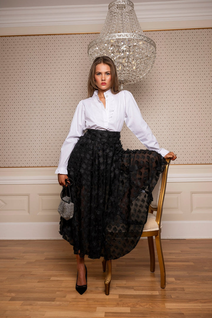 Astrid Skirt Black Applique | Skjørt | Smuk - Dameklær på nett
