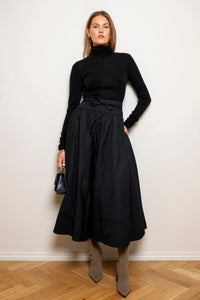 Astrid Skirt Ebony Poplin