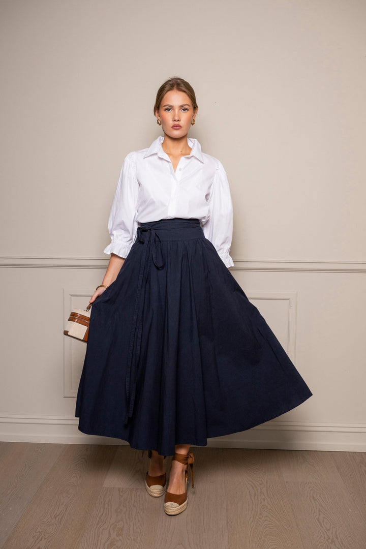 Astrid Skirt Marine Poplin | Skjørt | Smuk - Dameklær på nett