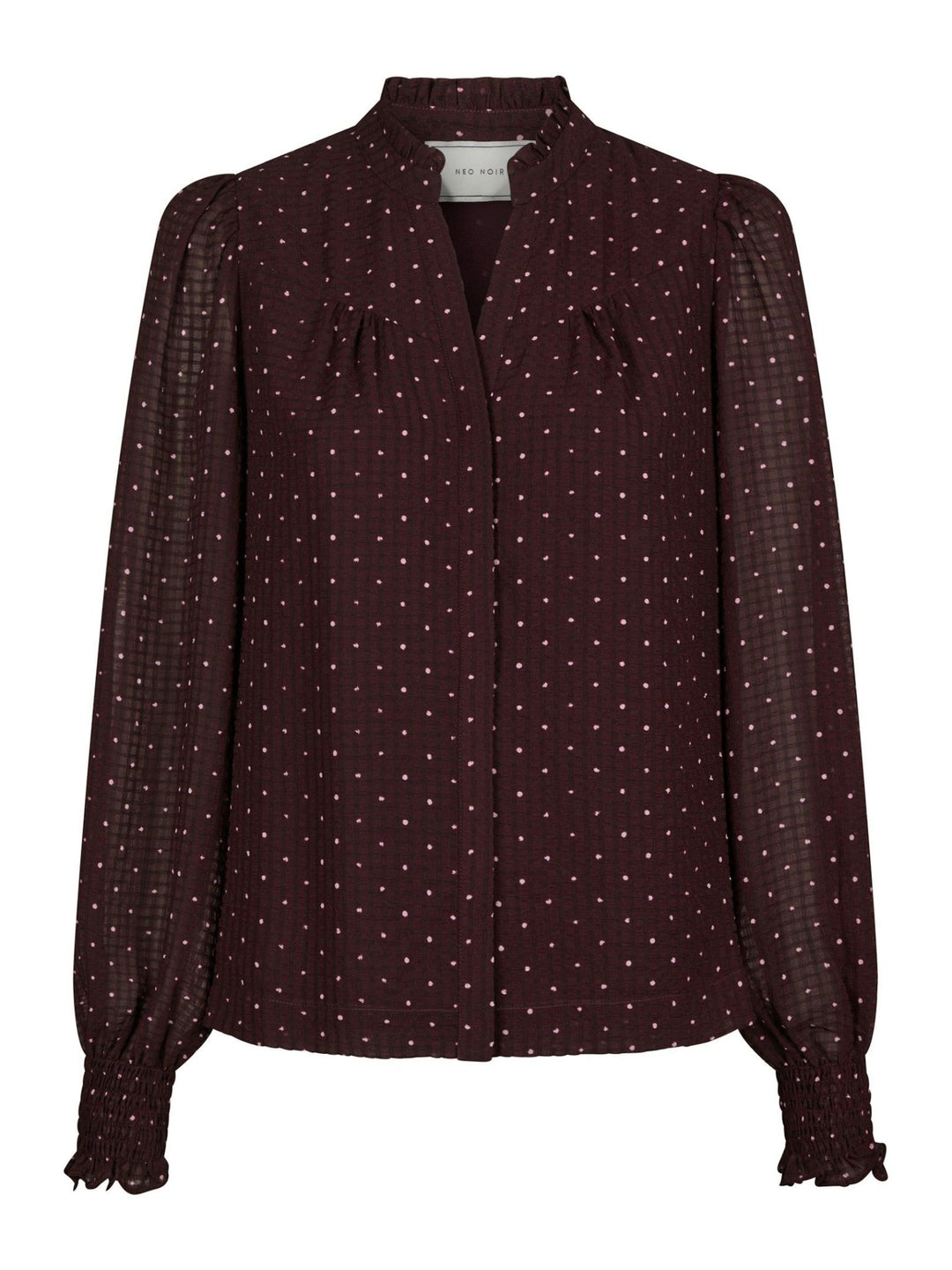 Astrida Dotted Blouse Burgundy | Skjorter og bluser | Smuk