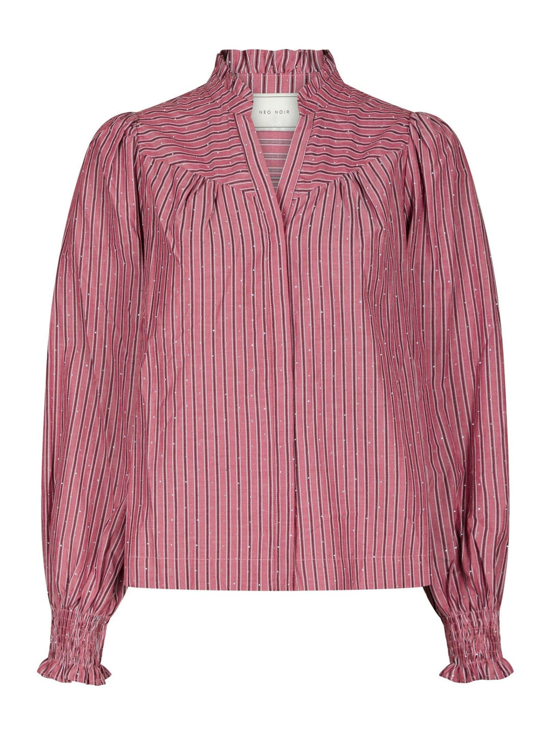 Astrida Soft Stripe Stone Blouse Dark Rose | Skjorter og bluser | Smuk