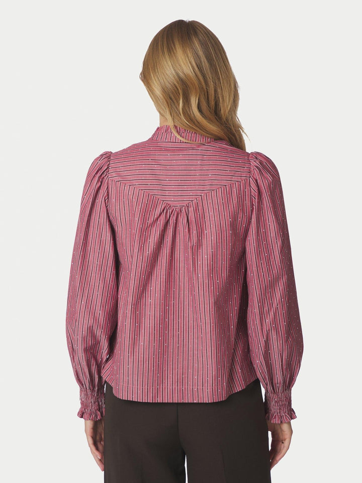 Astrida Soft Stripe Stone Blouse Dark Rose | Skjorter og bluser | Smuk