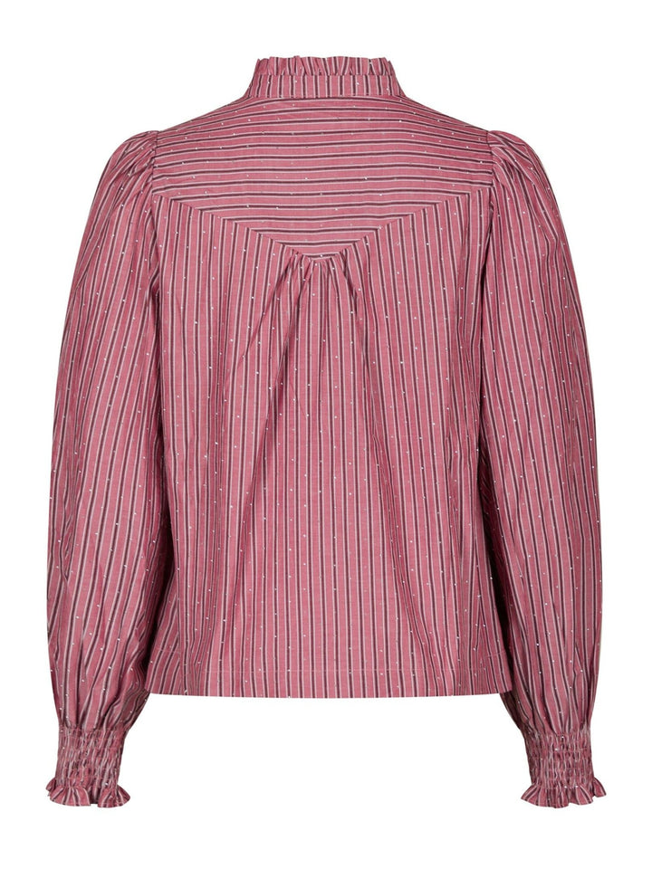 Astrida Soft Stripe Stone Blouse Dark Rose | Skjorter og bluser | Smuk