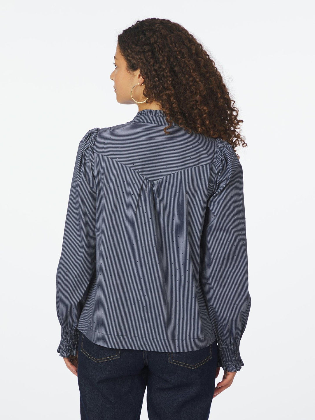 Astrida Stripe Stone Blouse Navy | Skjorter og bluser | Smuk