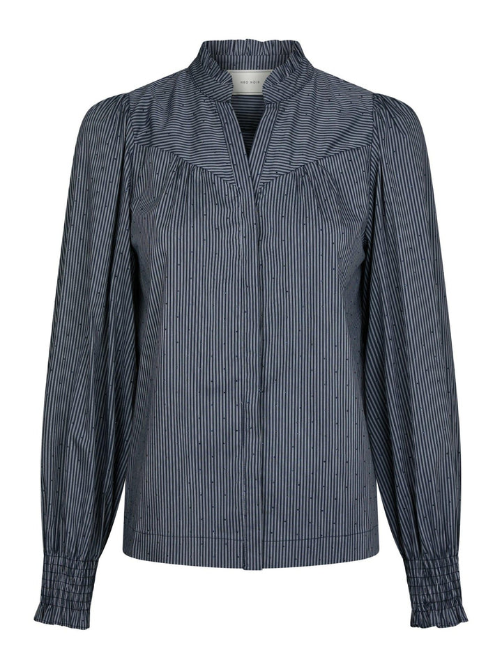 Astrida Stripe Stone Blouse Navy | Skjorter og bluser | Smuk