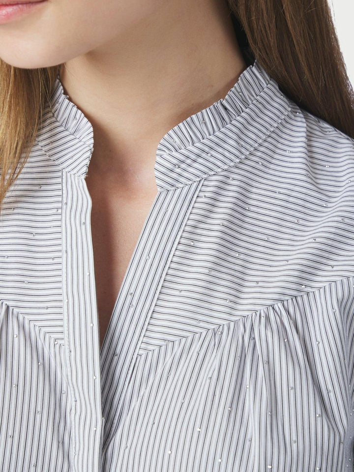 Astrida Stripe Stone Blouse White | Skjorter og bluser | Smuk