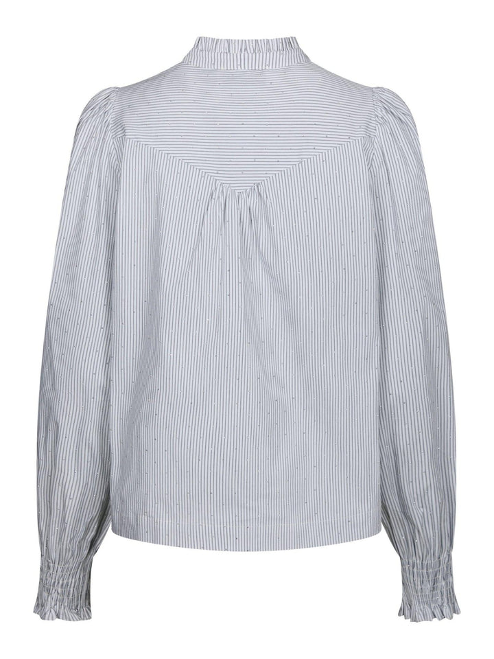 Astrida Stripe Stone Blouse White | Skjorter og bluser | Smuk