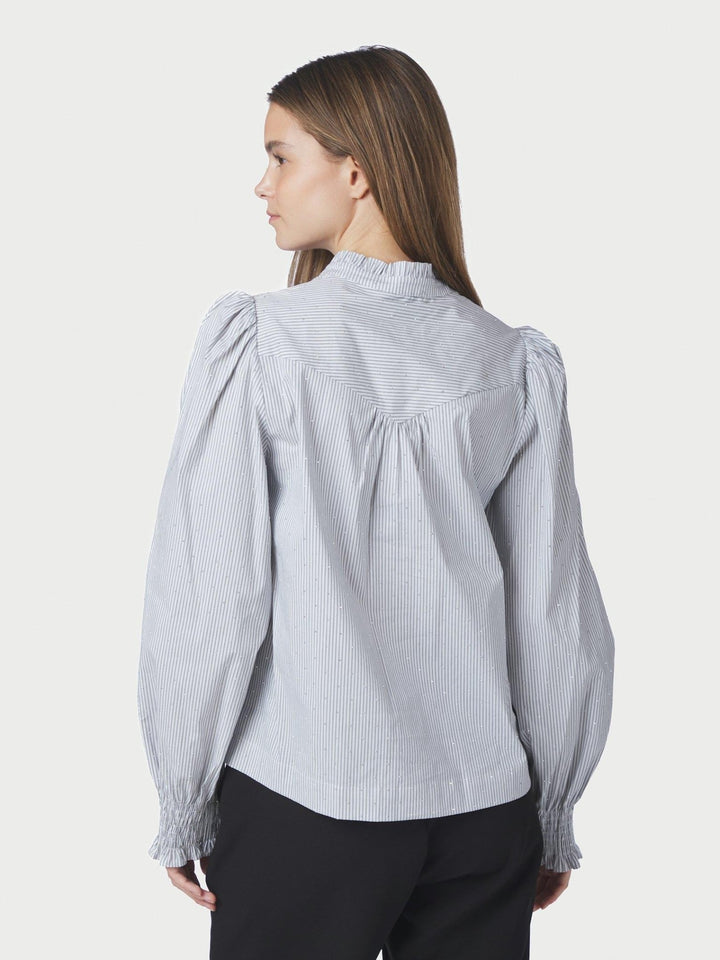 Astrida Stripe Stone Blouse White | Skjorter og bluser | Smuk