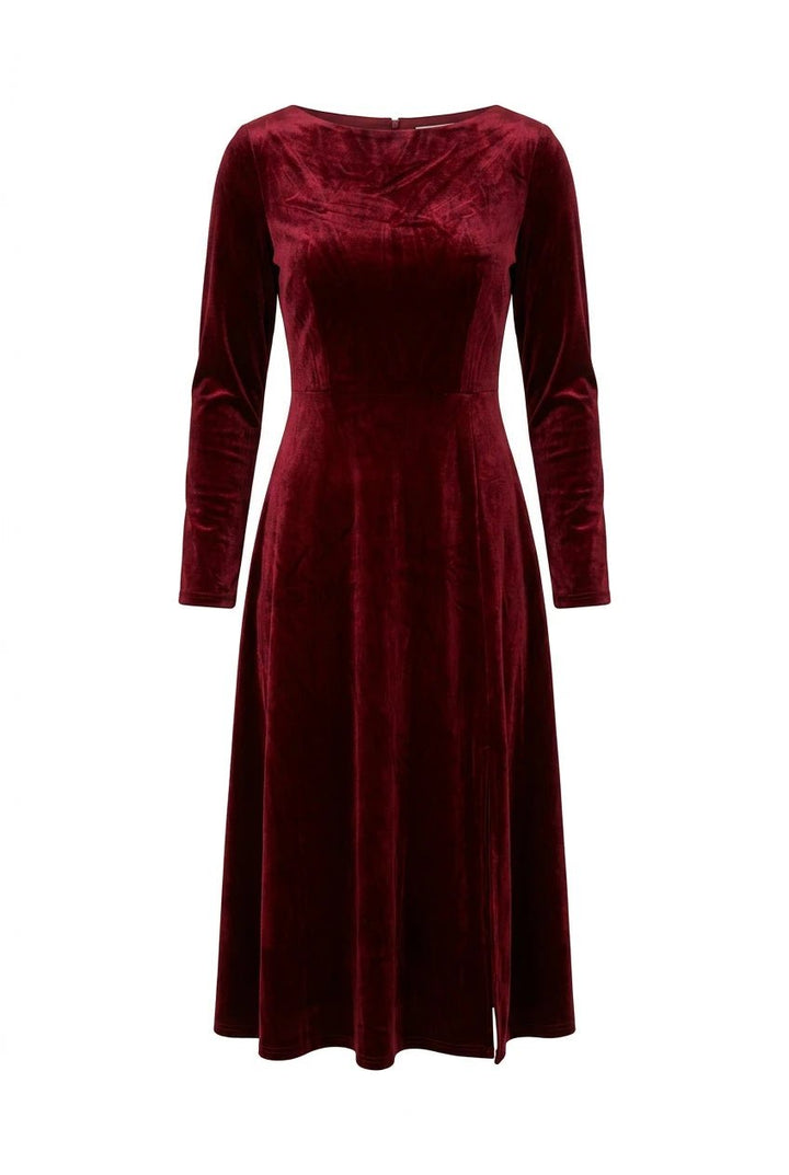Attentiff Midi Velour Dress Bordeaux | Kjoler | Smuk