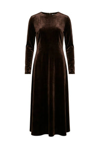 Attentiff Midi Velour Dress Choco
