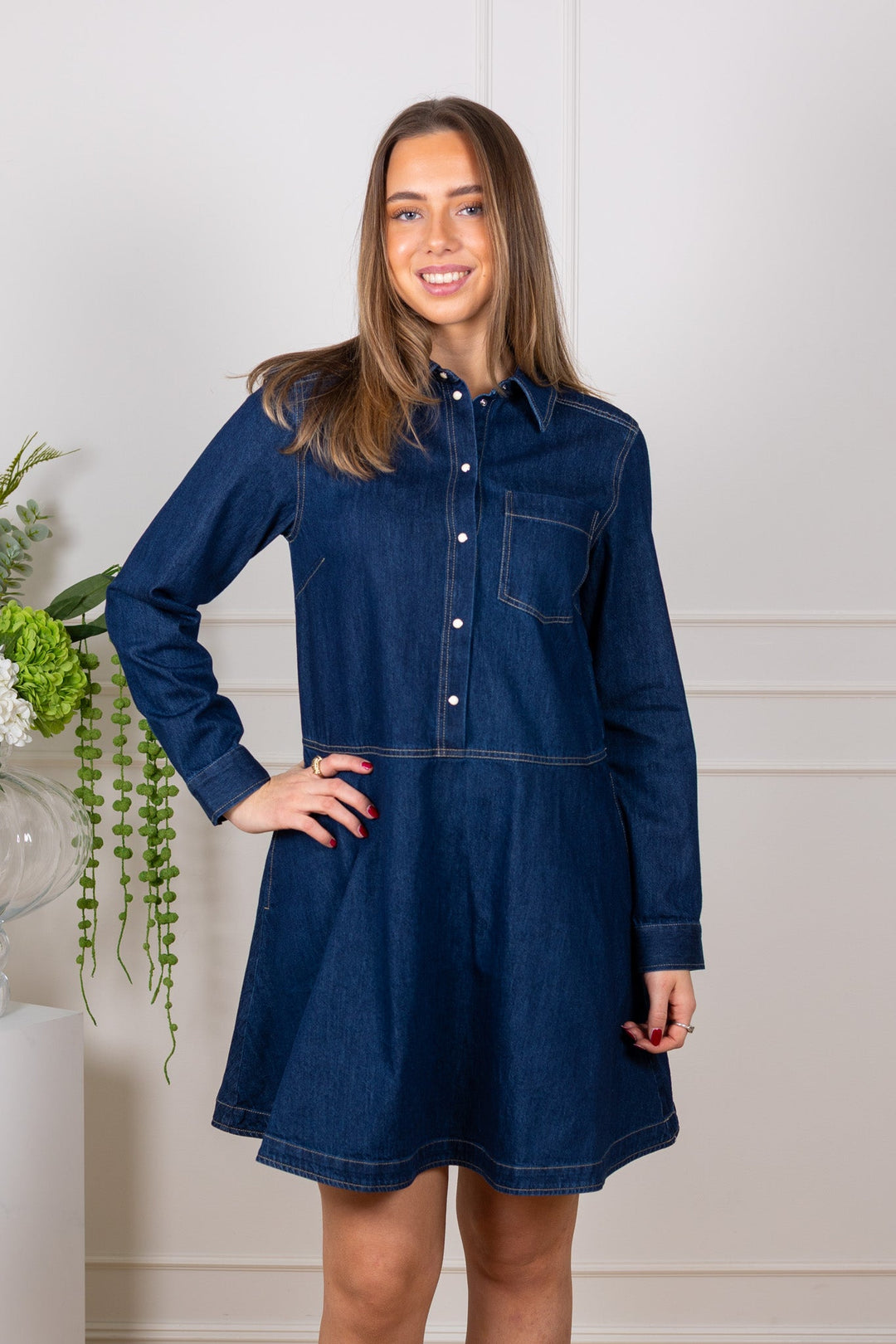 Augustine Dress Dark Blue Denim | Kjoler | Smuk