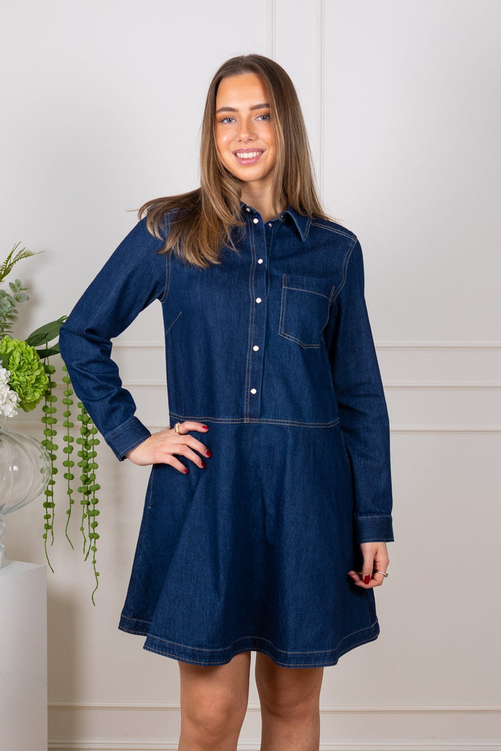 Augustine Dress Dark Blue Denim | Kjoler | Smuk