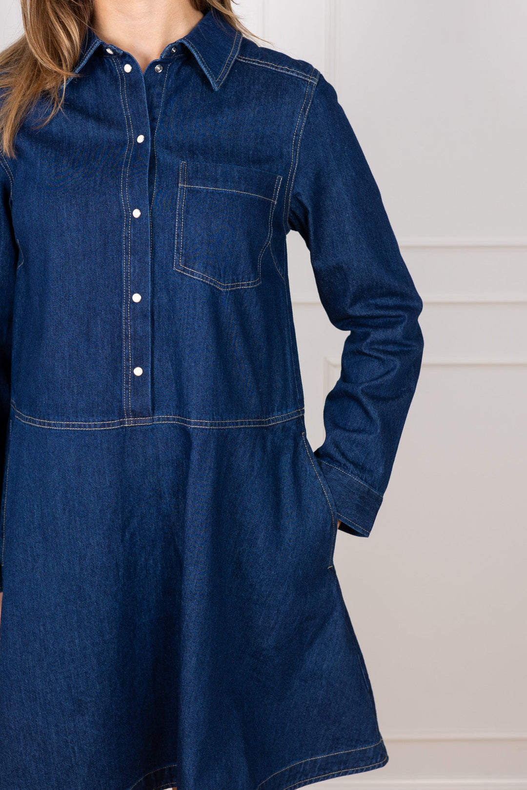 Augustine Dress Dark Blue Denim | Kjoler | Smuk