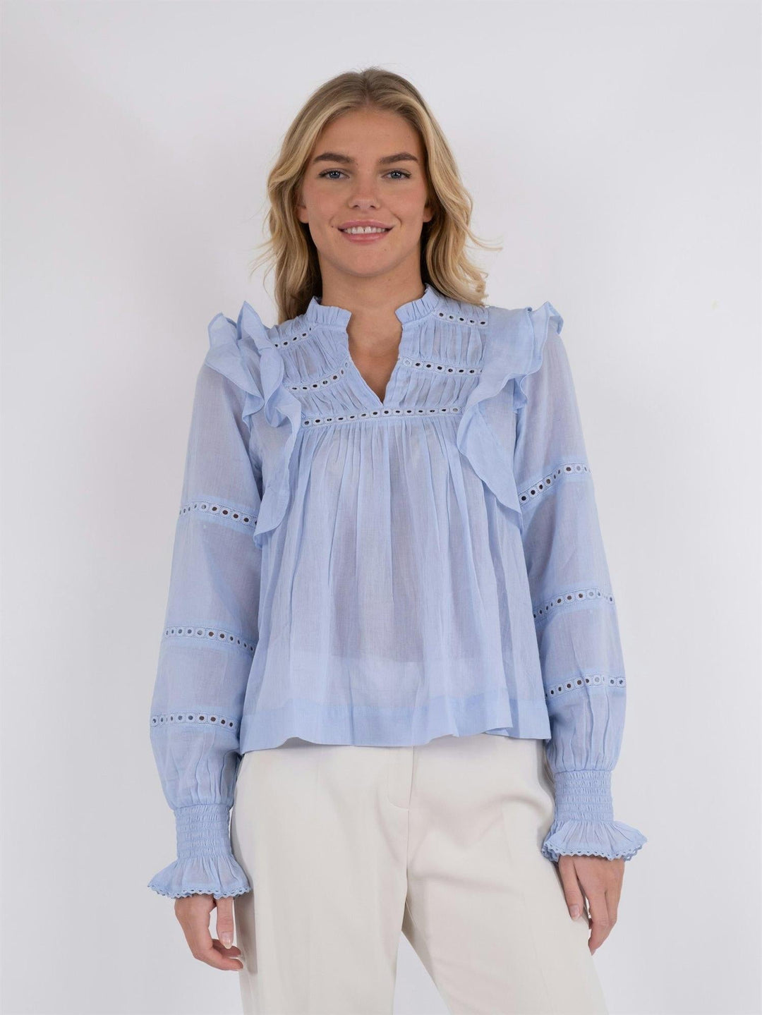 Aurika S Voile Blouse Light Blue | Skjorter og bluser | Smuk - Dameklær på nett