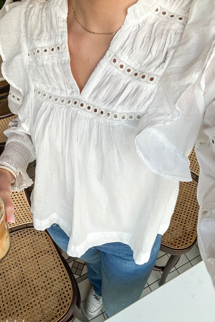 Aurika S Voile Blouse White | Skjorter og bluser | Smuk - Dameklær på nett