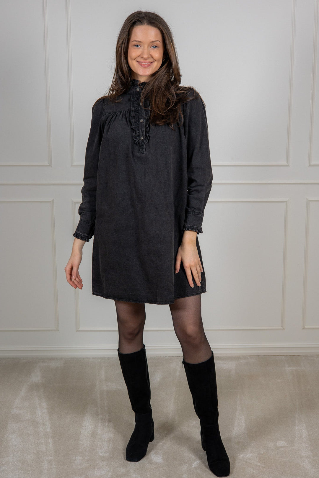 white christmas dresses Ava denim dress main image 1