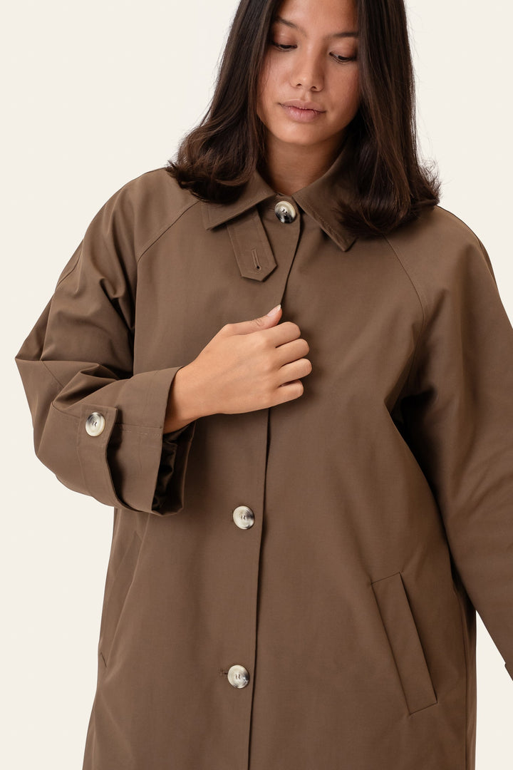 Ava Trenchcoat Dark Brown | Yttertøy | Smuk