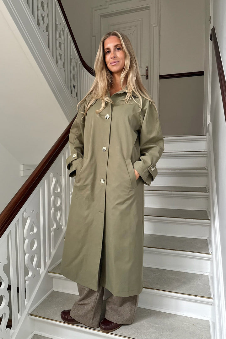 Ava Trenchcoat Dark Khaki | Yttertøy | Smuk - Dameklær på nett