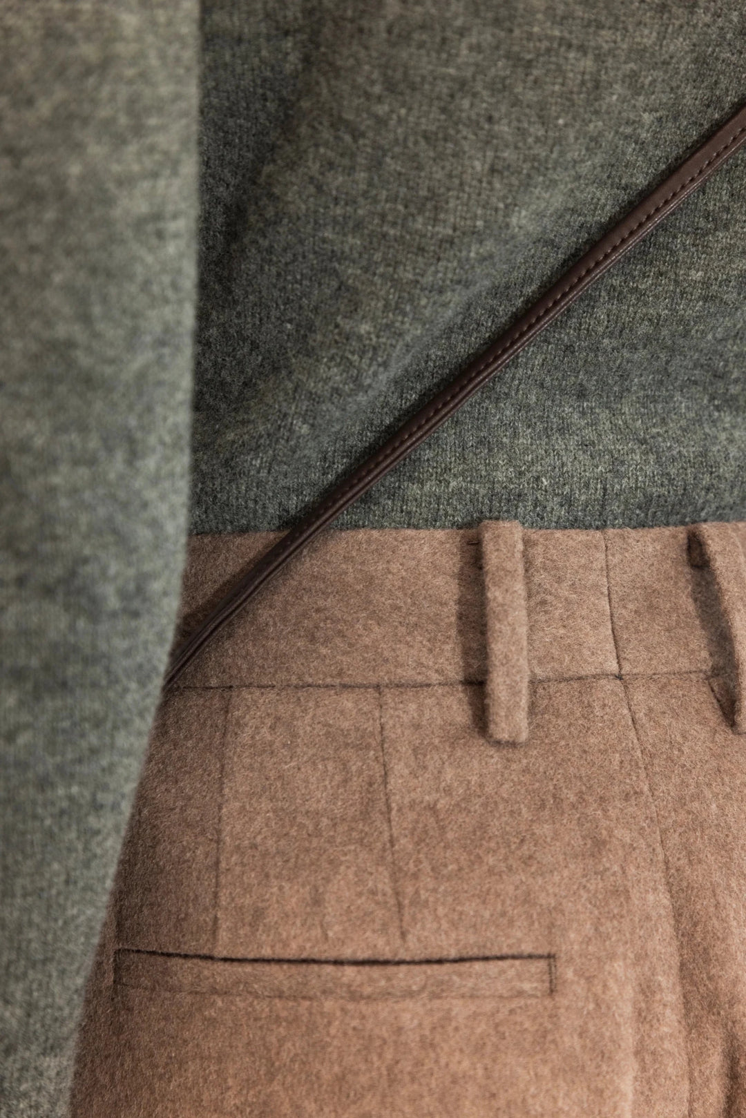 Ava Wool Trouser Dark Taupe Melange | Bukser | Smuk