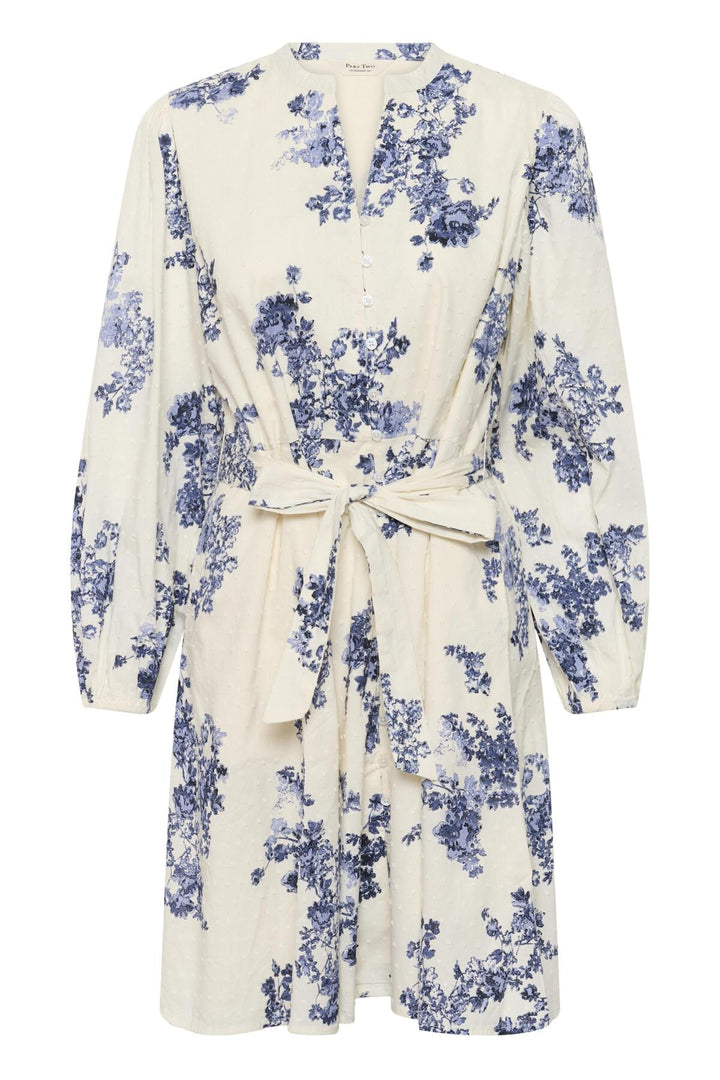 Avira Dress Blue Shadow Flower Print | Kjoler | Smuk