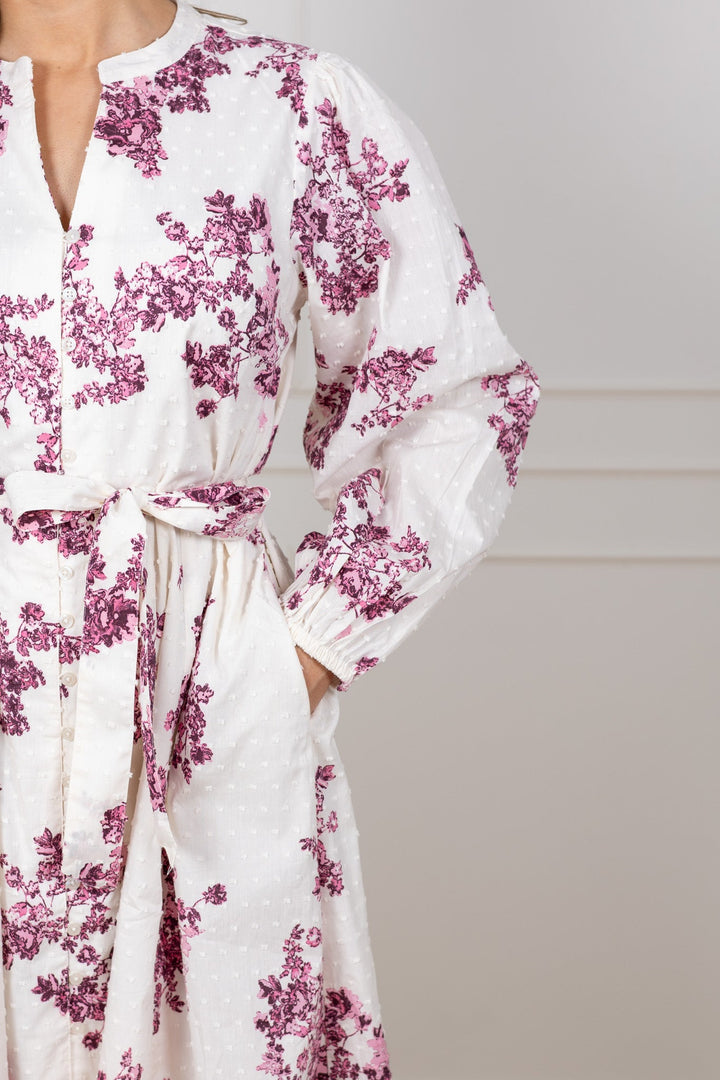 Avira Dress Pink Shadow Flower Print | Kjoler | Smuk