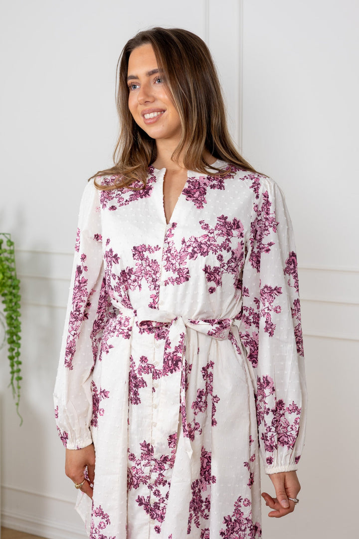 Avira Dress Pink Shadow Flower Print | Kjoler | Smuk