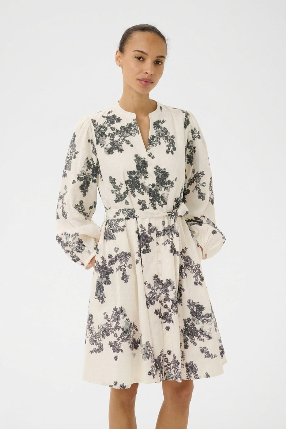 Avira Dress Smokey Olive Shadow Flower | Kjoler | Smuk