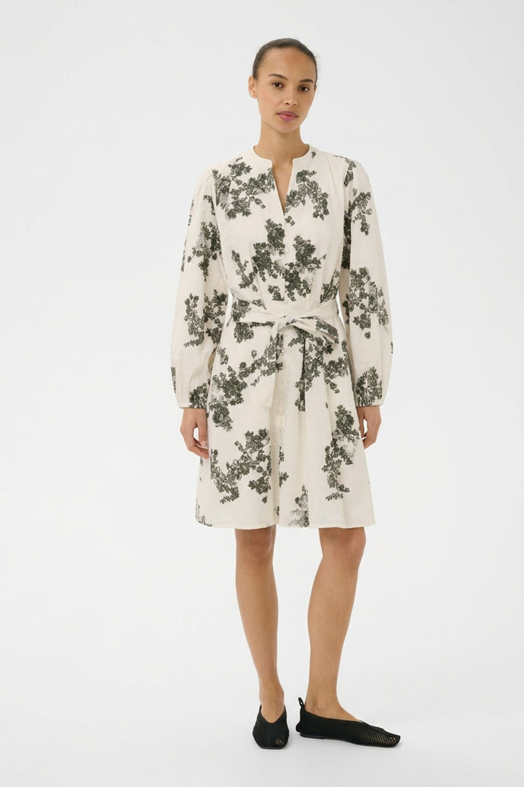 Avira Dress Smokey Olive Shadow Flower | Kjoler | Smuk