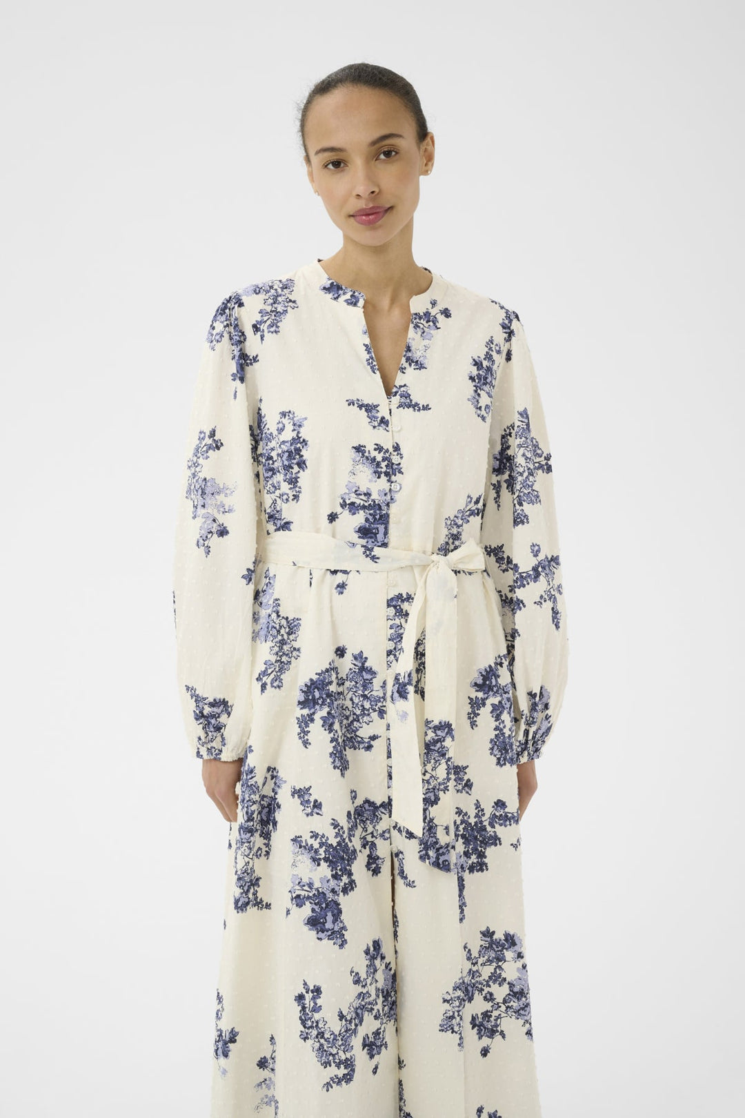 Avirana Dress Blue Shadow Flower Print | Kjoler | Smuk