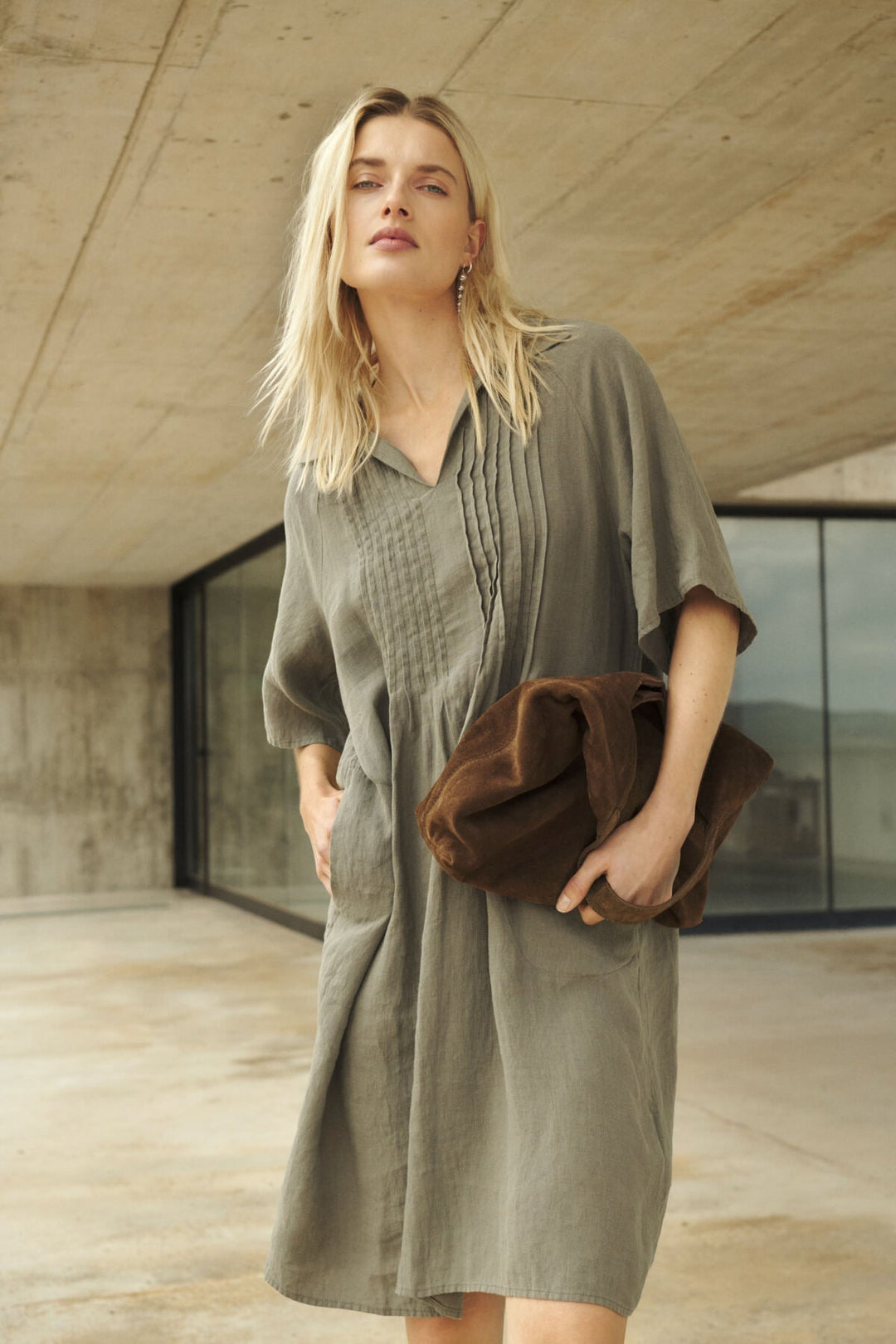 Ayla Dress Smokey Olive | Kjoler | Smuk