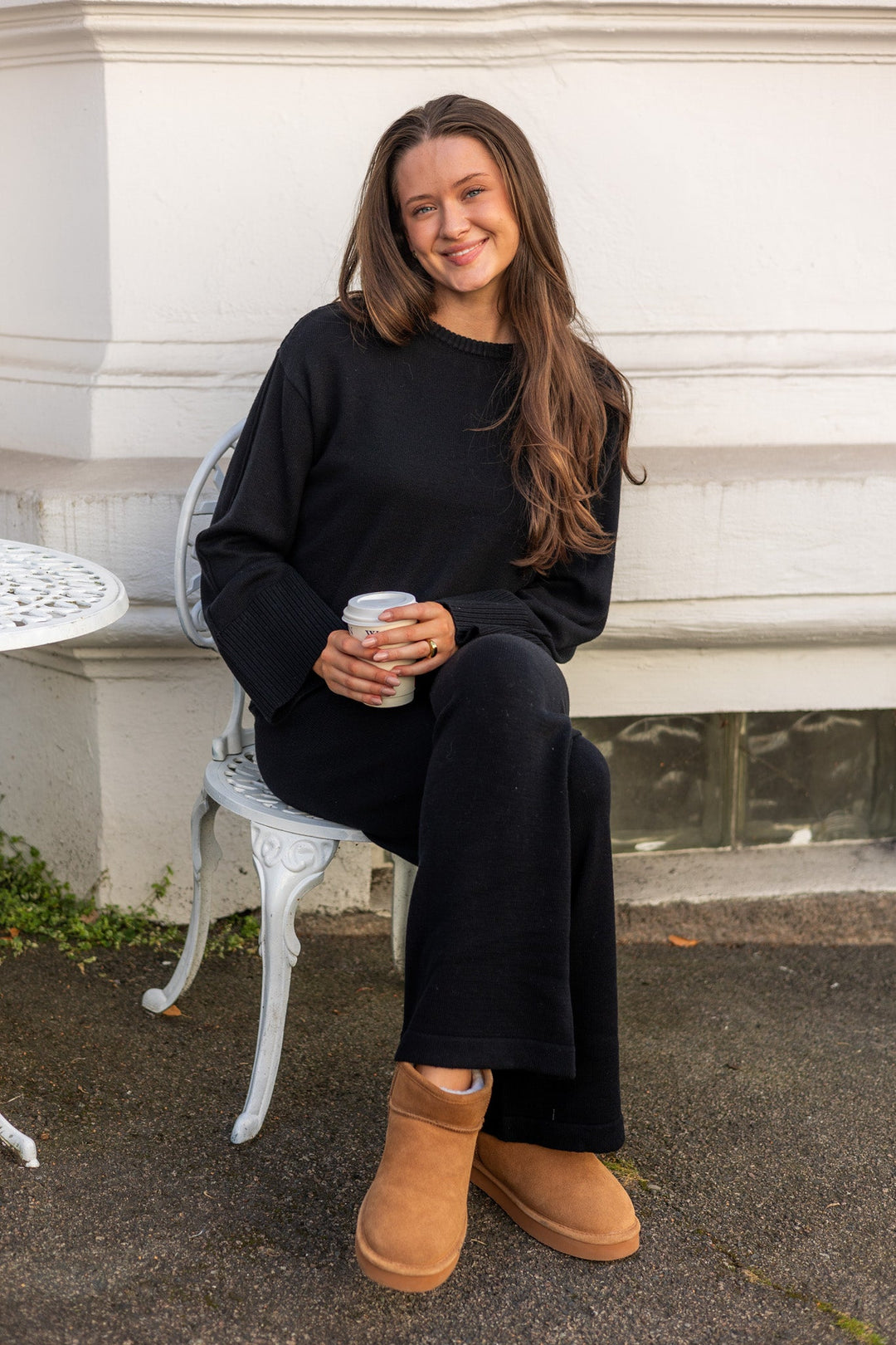 Babette Ls O - Neck Knit Pullover Black | Genser | Smuk - Dameklær på nett