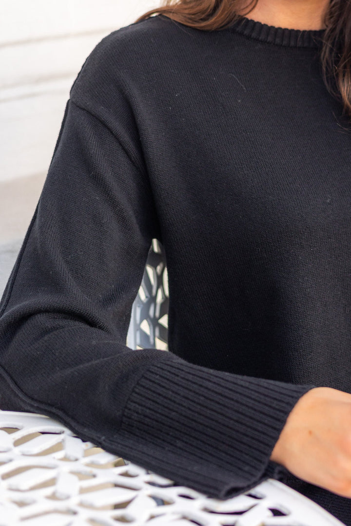 Babette Ls O - Neck Knit Pullover Black | Genser | Smuk - Dameklær på nett