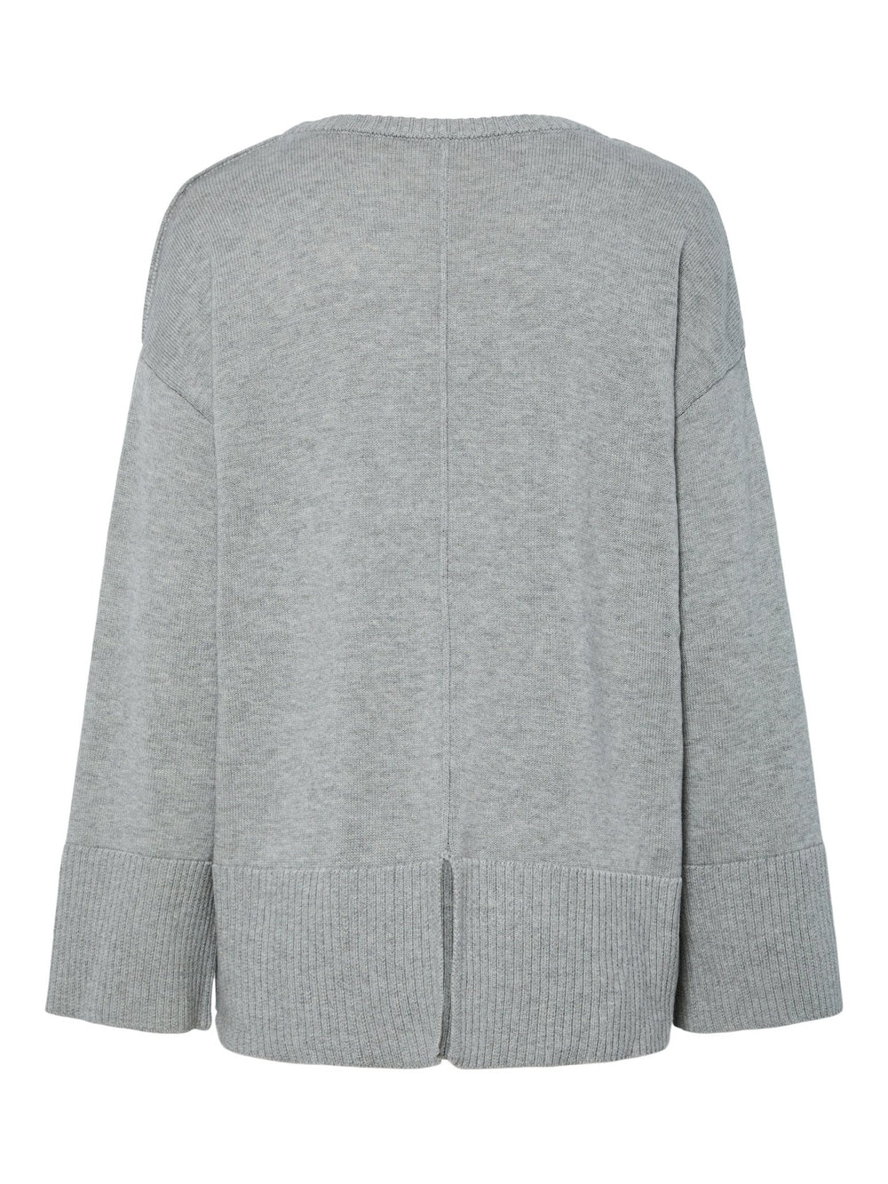 Babette Ls O - Neck Knit Pullover Medium Grey Melange | Genser | Smuk - Dameklær på nett
