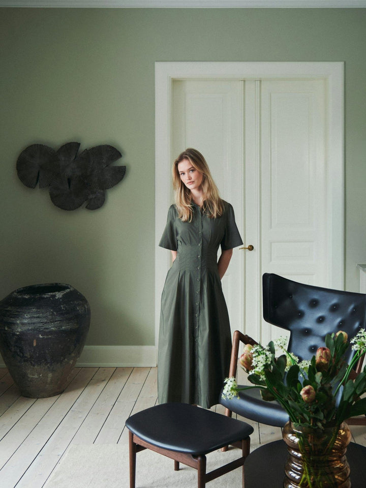 Baia Poplin Dress Army | Kjoler | Smuk