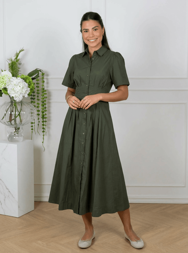 Baia Poplin Dress Army | Kjoler | Smuk
