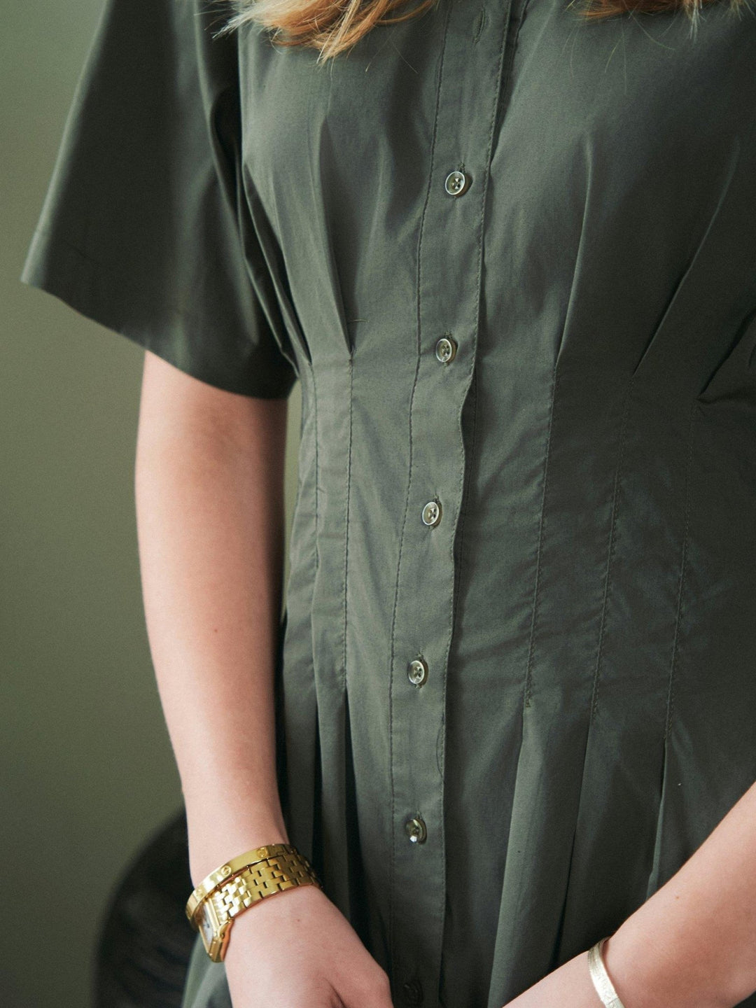 Baia Poplin Dress Army | Kjoler | Smuk