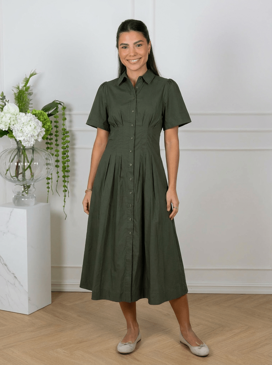 Baia Poplin Dress Army | Kjoler | Smuk