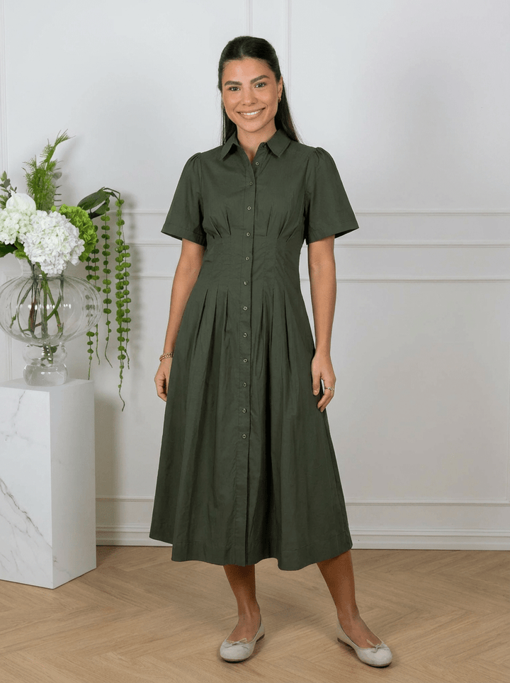 Baia Poplin Dress Army | Kjoler | Smuk
