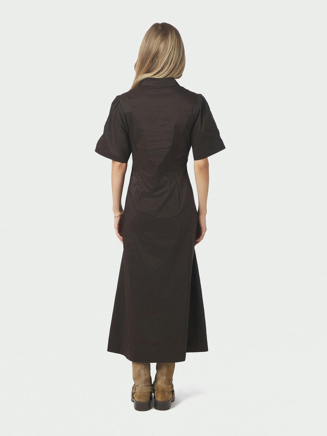 Baia Poplin Dress Chocolate Brown | Kjoler | Smuk