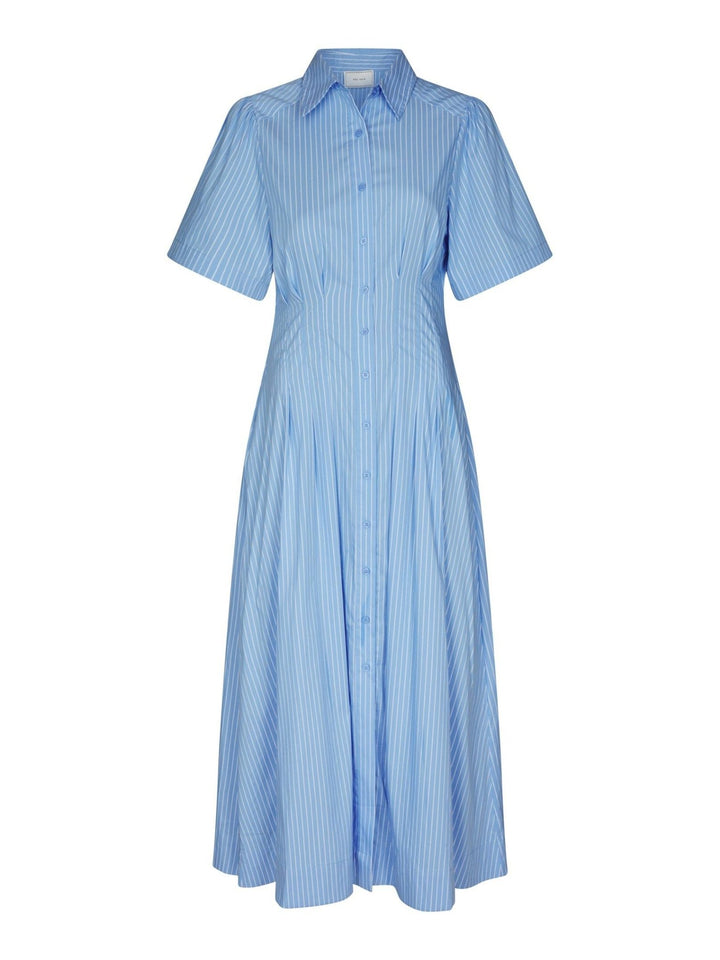 Baia Stripe Poplin Dress Light Blue | Kjoler | Smuk