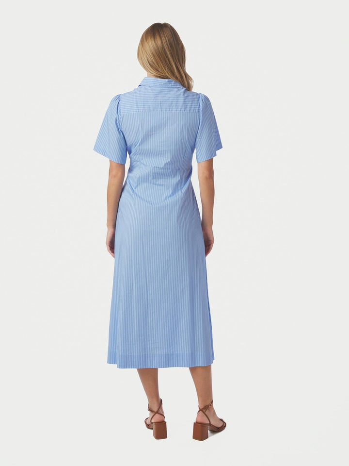 Baia Stripe Poplin Dress Light Blue | Kjoler | Smuk