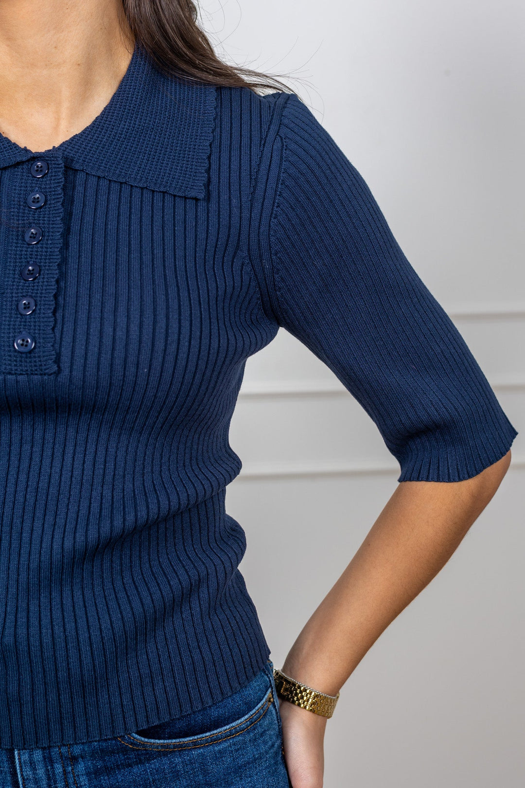 Balidira Knit Polo Navy | Skjorter og bluser | Smuk
