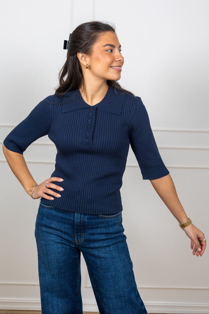 Balidira Knit Polo Navy | Skjorter og bluser | Smuk