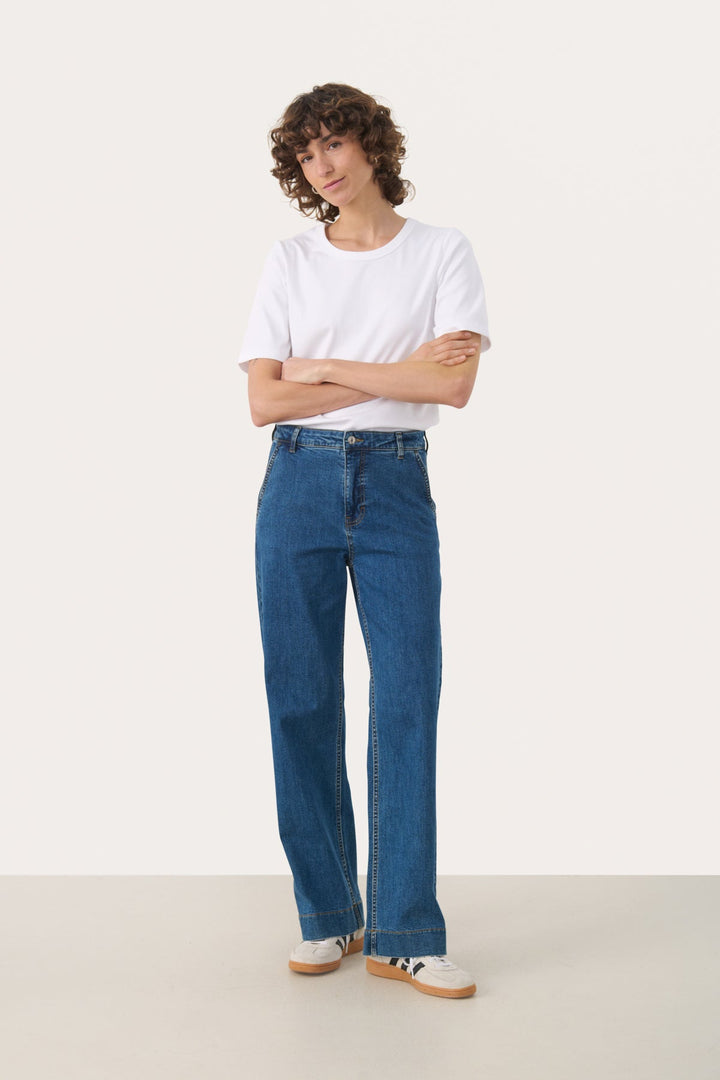 Barba Jeans Medium Dark Blue Denim | Bukser | Smuk - Dameklær på nett